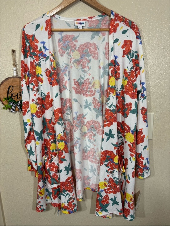 LuLaRoe Sweaters - Lularoe Floral Print Caroline Cardigan Size L NEW